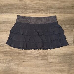Lululemon Back On Track Ruffle Running Skirt Skort Gray Size 6